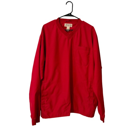 Duluth Trading Co Other - Duluth Trading Co‎ Mens Large Tall Red V-Neck Windbreaker Pullover Jacket Pocket